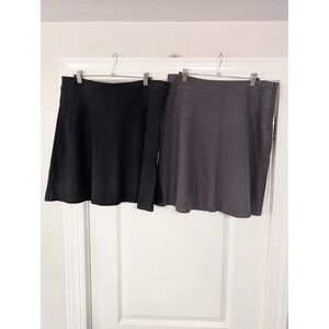 Athleta Lot of 2 Skirts Black and Gray Athletic Skort Skirts Size 12 tennis